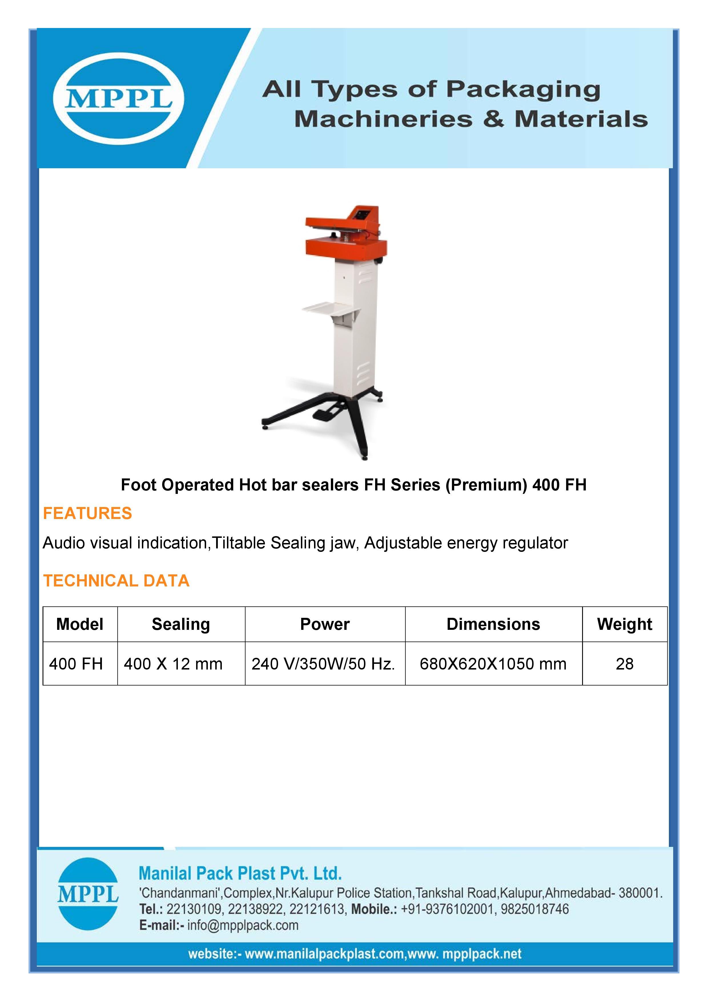 Foot Operated Hot bar sealer FH Delta series (Economy)