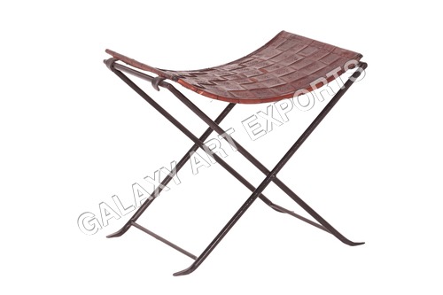 Metal Leather Stool K. D.