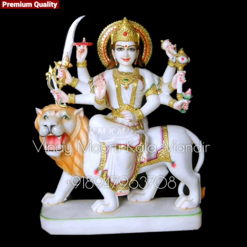 White Marble Durga Statue