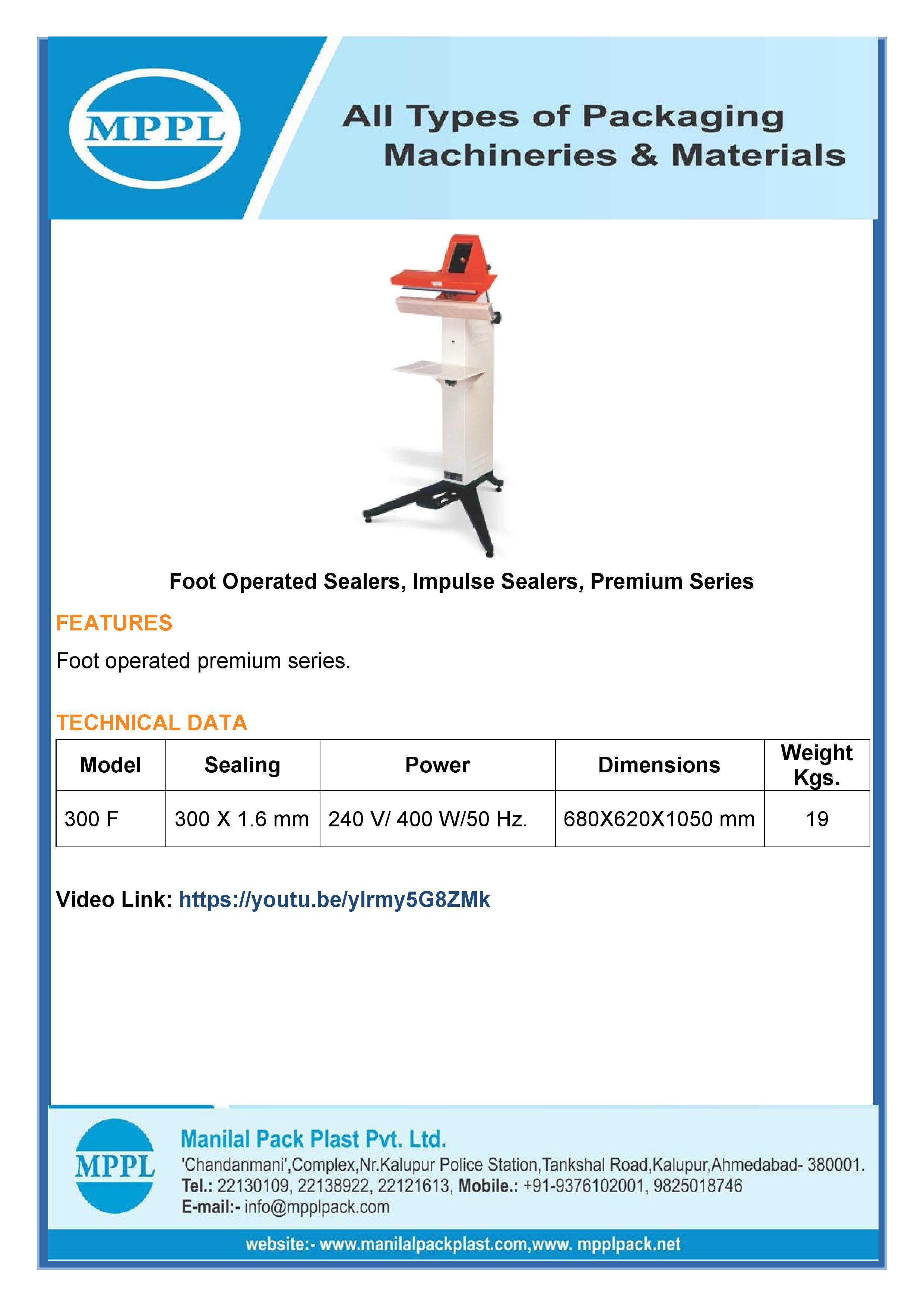 Foot Operated Sealers Premium Series