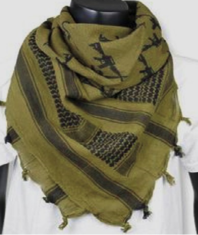 Olive Drab Peru Craneo Espada Gun Rifle Pistola Shemagh Bufanda Scarf