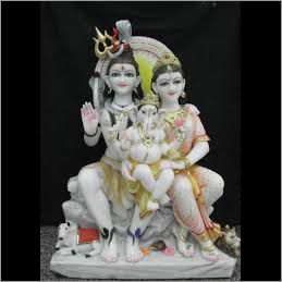 Shiv Parvati Marble Statue