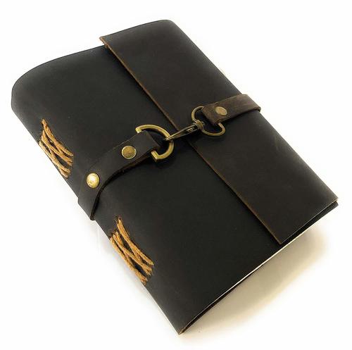 Buffalo Leather Lock Diary Journal - 5x7 Size 120 Unlined Pages | Handcrafted Durable Eco-Friendly Moisture Proof Water Resistant Lightweight