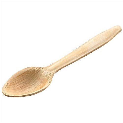 Natural Areca Spoon - Areca Leaf Material, Light Brown Color, Matt Finish | Eco-Friendly Alternative for Disposable Spoons, Ideal for Events