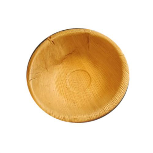 Round Areca Leaf Bowl - Eco-Friendly Areca Leaf Material, Light Brown Color, Disposable & Biodegradable | Perfect for Parties, Picnics & Gatherings