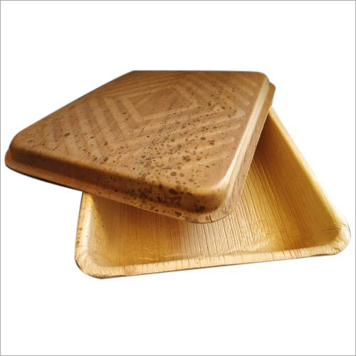 6 Inch Areca Leaf Tray - Areca Leaf Material Light Brown Color | Disposable for Commercial & Household Use
