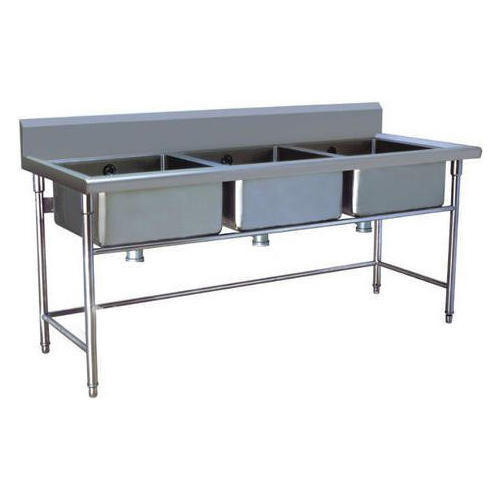 Commercial Three Sink Dishwashing Unit