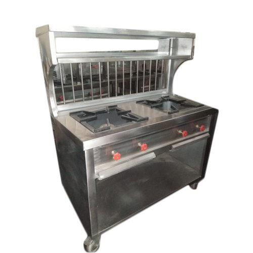 Stainless Steel Two Burner Indian Cooking Range