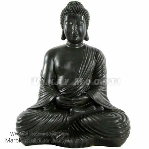 Black Stone Buddha Statue