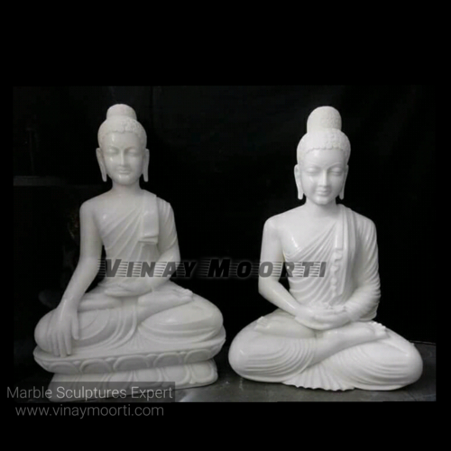 White Stone Buddha Statue