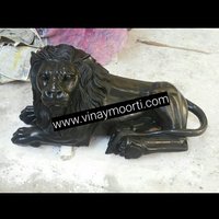 Black Marble Lion Statue