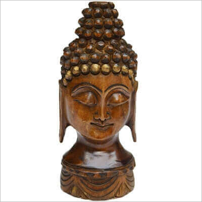Wooden Lord Buddha Head
