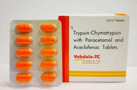 Aceclofenac (100mg) + Paracetamol/Acetaminophen (325mg) + Trypsin Chymotrypsin (50000AU)