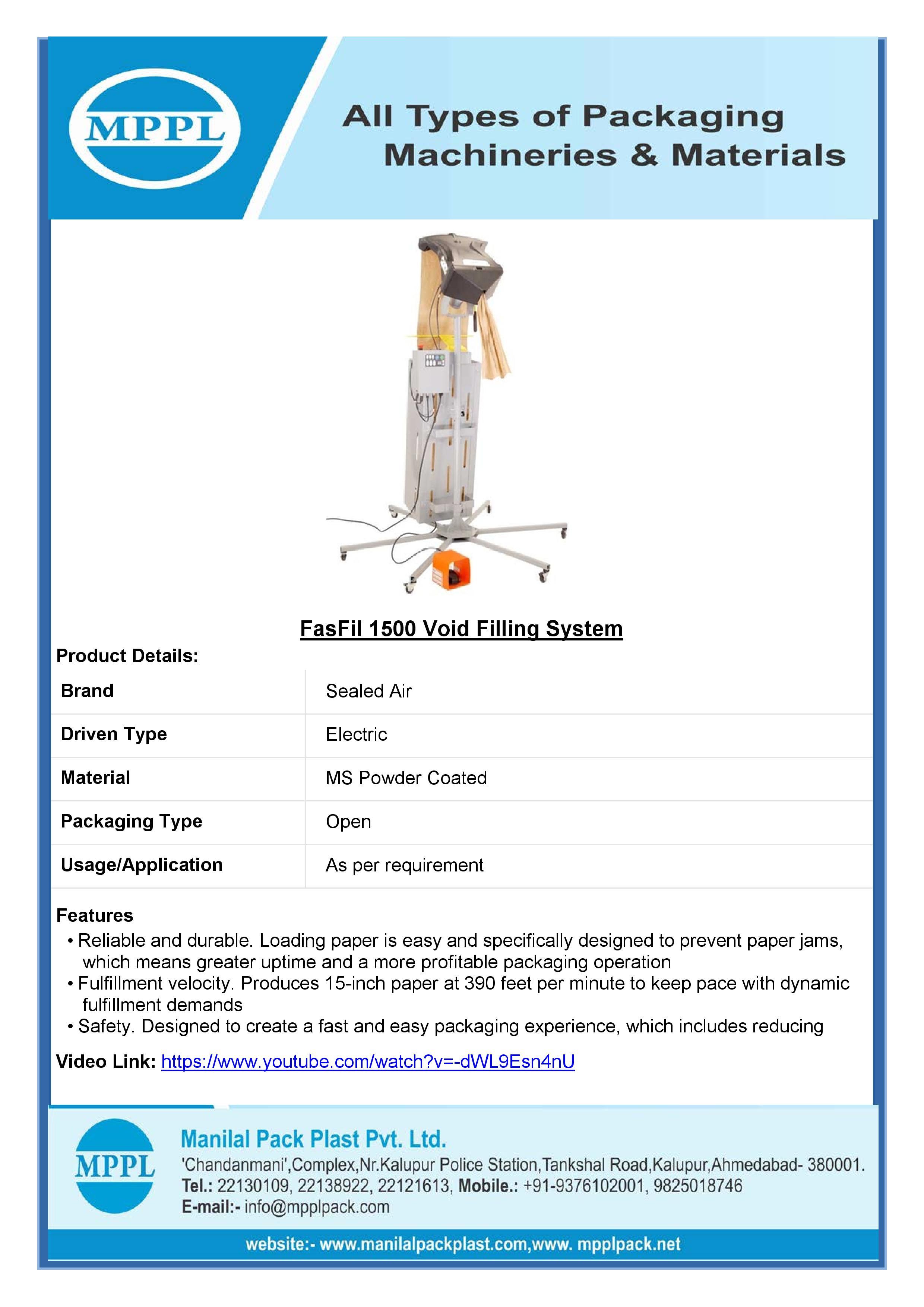 FasFil Jet Paper Void Fill Machine