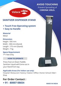 Foot pedal sanitizer Stand