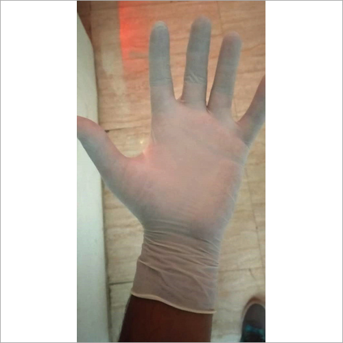 White Rubber Hand Gloves - Latex Material, Medium Size, Aesthetic Design | Disposable, Smooth Touch, Flexible Fit, Suitable for Hospitals and Clinics