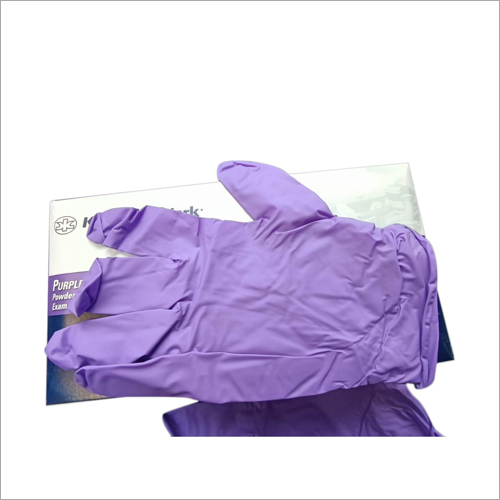 Purple Safety Hand Gloves - Nitrile Material, Disposable Medical Grade | Oil, Grease, Cut & Puncture Resistant, Ideal for Hospitals & Clinics
