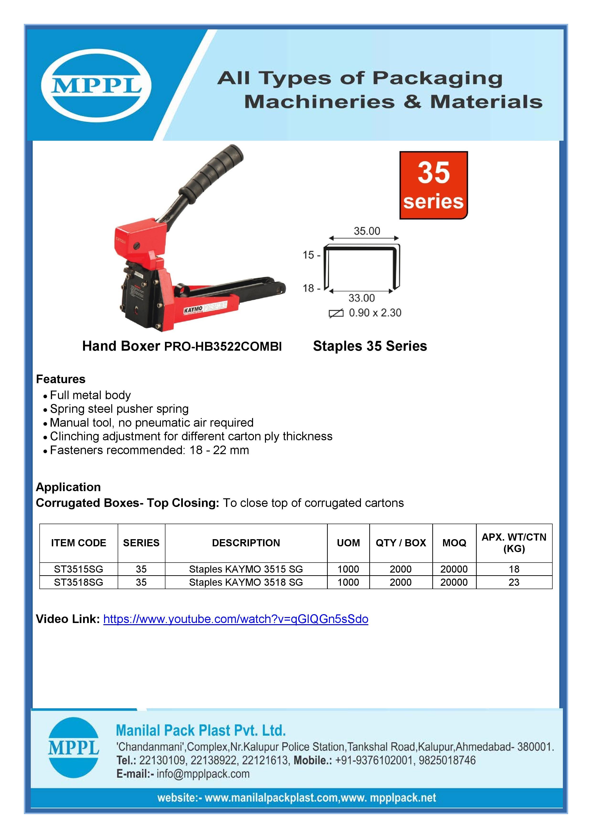 Hand Boxer PRO-HB3522COMBI