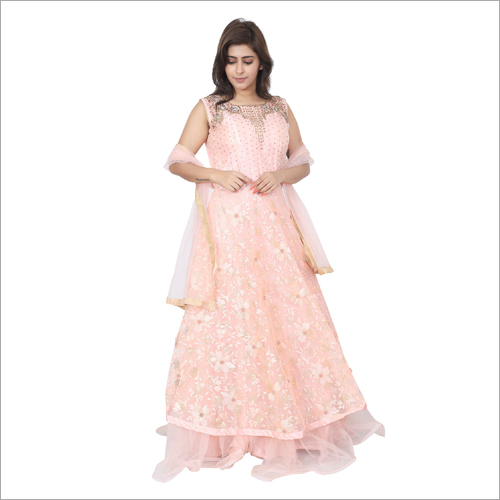 Pink Ladies Fine Embroidery Gown