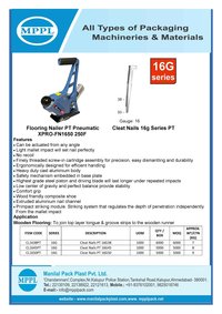 Flooring Nailer PT Pneumatic XPRO-FN1650 250F