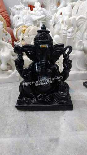 Uv Resistant Black Marble Ganesh Statue