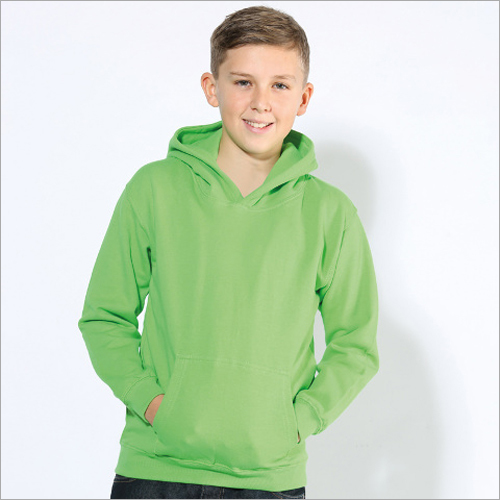 Kids Sweat Shirt - Cotton Blend, Size S/M/L | Green Color, Plain Pattern, Ideal for Winter Wear