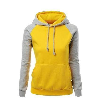 Ladies Fancy Sweat Shirt - Cotton Blend, Sizes S-M-L-XL | Washable, Plain Pattern, Full Sleeves, Ideal for Winter