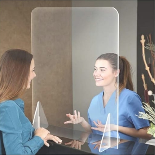 Safety Products - Acrylic Shield 6x6x24 Inches, 0.18 Inch Thick | Clear Visibility, Durable Shield, Easy Setup, Germ Protection, Stable Base, Space Saving