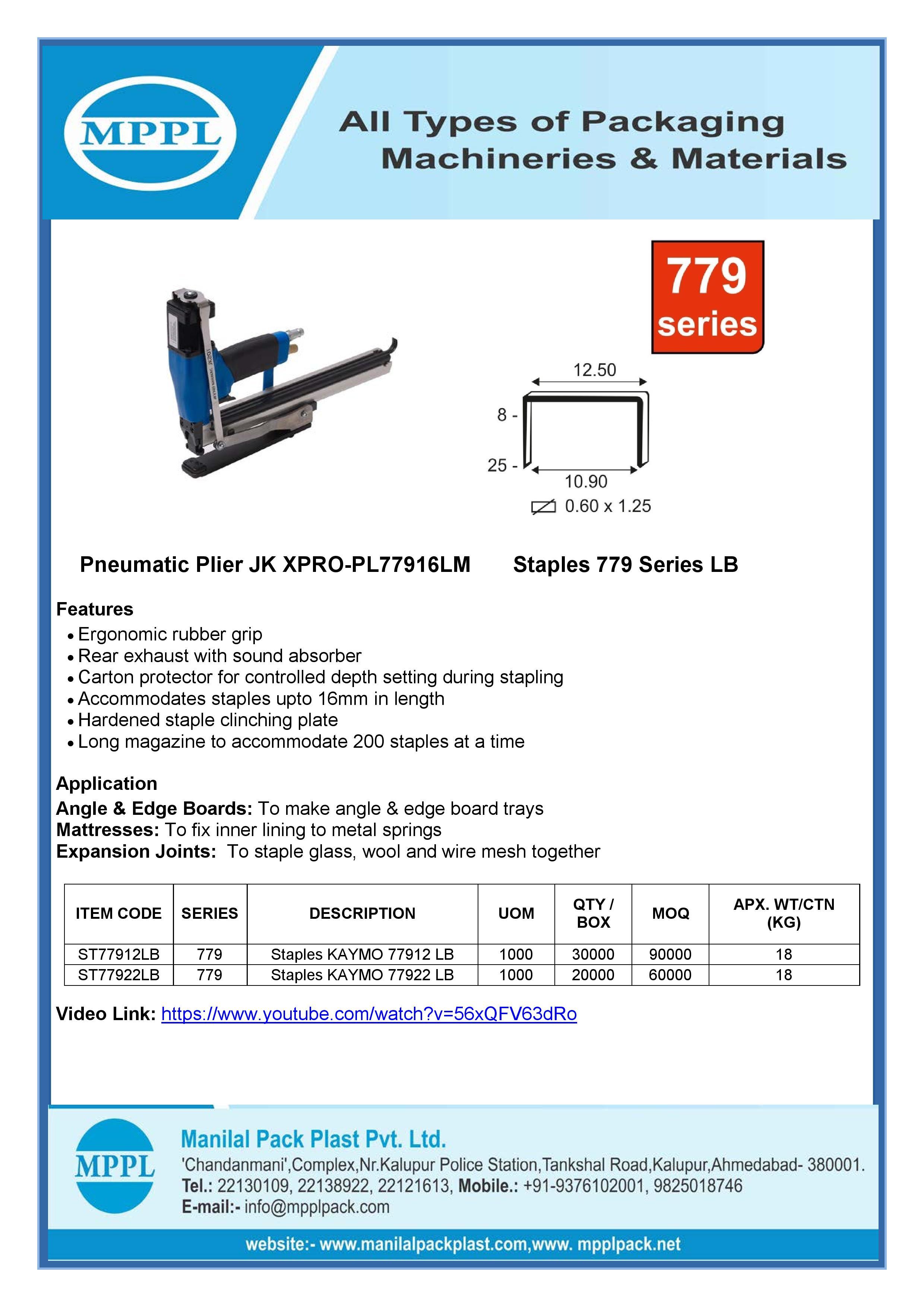 Pneumatic Plier JK XPRO-PL77916LM