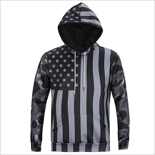 Black-White Mens Full Sleeve Hoodie Sweatshirts