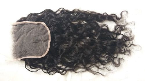 Swiss Lace Natural  Curly Lace Closure unprocessed hair