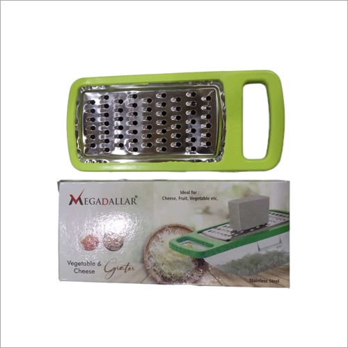 Vegetable And Cheese Slicer - Plastic & Metal, Green Color | Lightweight, Durable, Easy to Use, Sharp Stainless Steel Blade