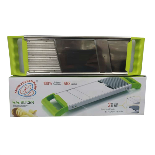 2 in 1 SS Slicer - Plastic Metal Material, Green Color | Durable, Lightweight, Easy to Use