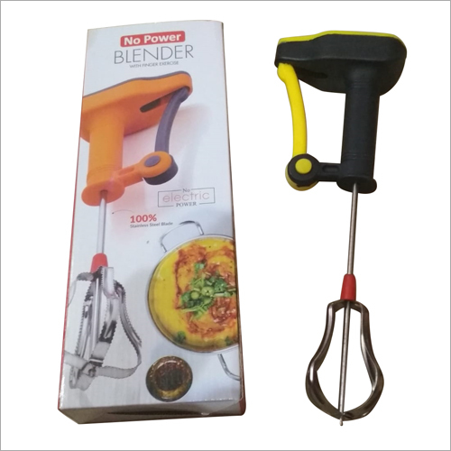 Manual Hand Blender - Plastic, Metal | Durable, Easy to Use, Compact Design, Versatile for Shakes and Smoothies, Black-Yellow Color
