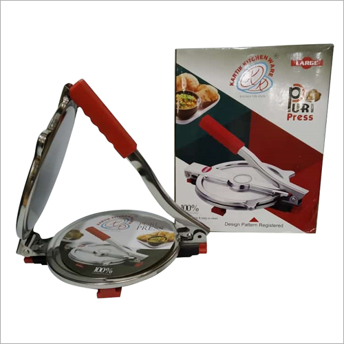 Round Puri Press - Stainless Steel, ABS Plastic Handle | Durable Metal Design, Efficient Dough Preparation