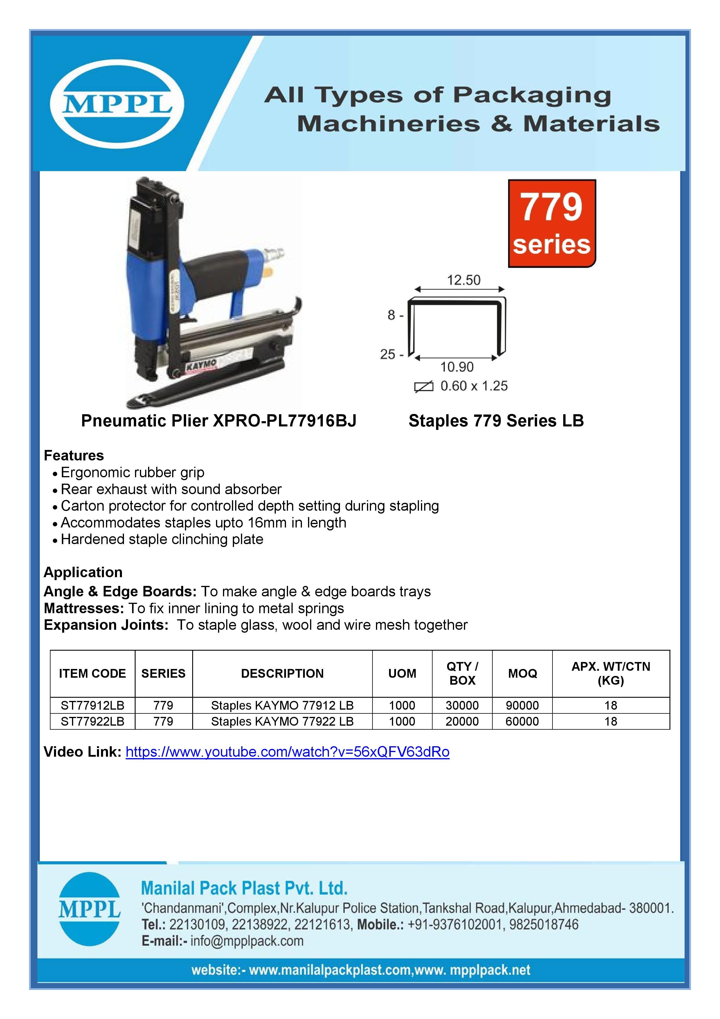 Pneumatic Plier XPRO-PL77916BJ