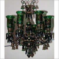 Green Color Hand Painted Chandelier