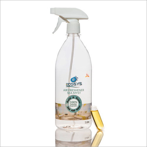 Ecosys Sea-Myst 1 Ltr Air Freshener Spray Bottle With Capsule - 1 Litre Reusable Plastic Bottle Fresh Fragrance | Neutralizes Unpleasant Odours