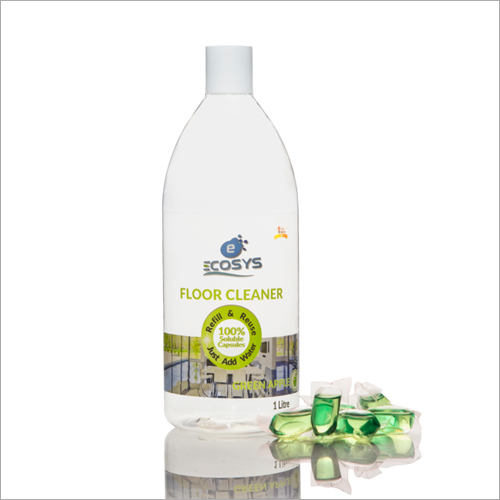 Ecosys 1 Ltr Green Apple Floor Cleaner With Capsule - High-Grade Ingredients, Fresh Fragrance, Easy Application with Just Water