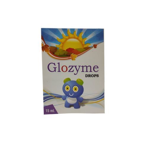 Glozyme Digestive Enzyme Drops Ingredients: Contains:- Fungal Diastase (1:3000) 20mg Papain 5mg Thiamine Hcl 1mg Riboflavine 1mg Pyridoxine 1mg Sugar Base Q.s.