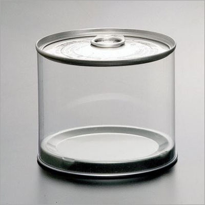 Round Cylinder Plastic Packaging Box With Tin Lid