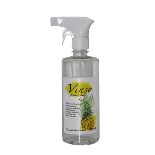 500 ML Pineapple Hand Spray Gun Sanitizer - Plastic Bottle, 20x7cm, Clear | Anti-Aging, Moisturizing, Stress Relief, Refreshing Scent