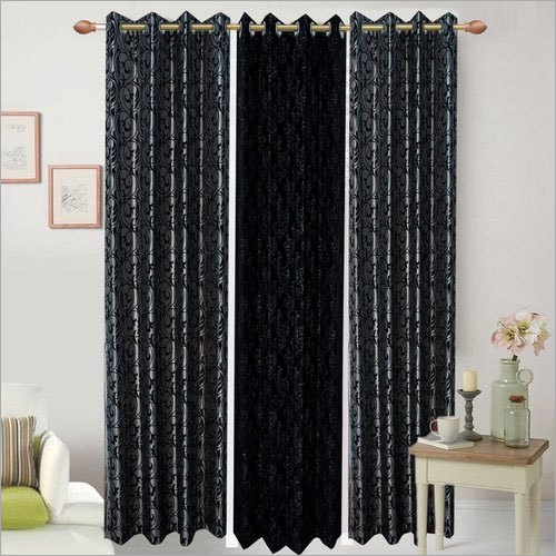 Long Crush With Sparkle Flocking Window - Door Curtain
