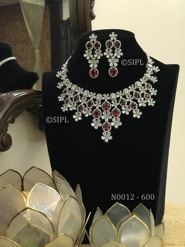 Party Wear American Diamond Necklace Set