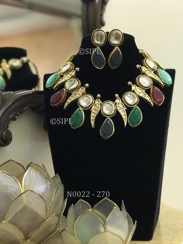 Contemporary Handmade Monalisa Necklace Set Dangle Earrings