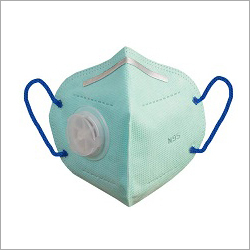 N95 Face Mask - Sponge Cloth, One Size, Light Green | Exhalation Valve, Adjustable Nose Clip, High Filtration