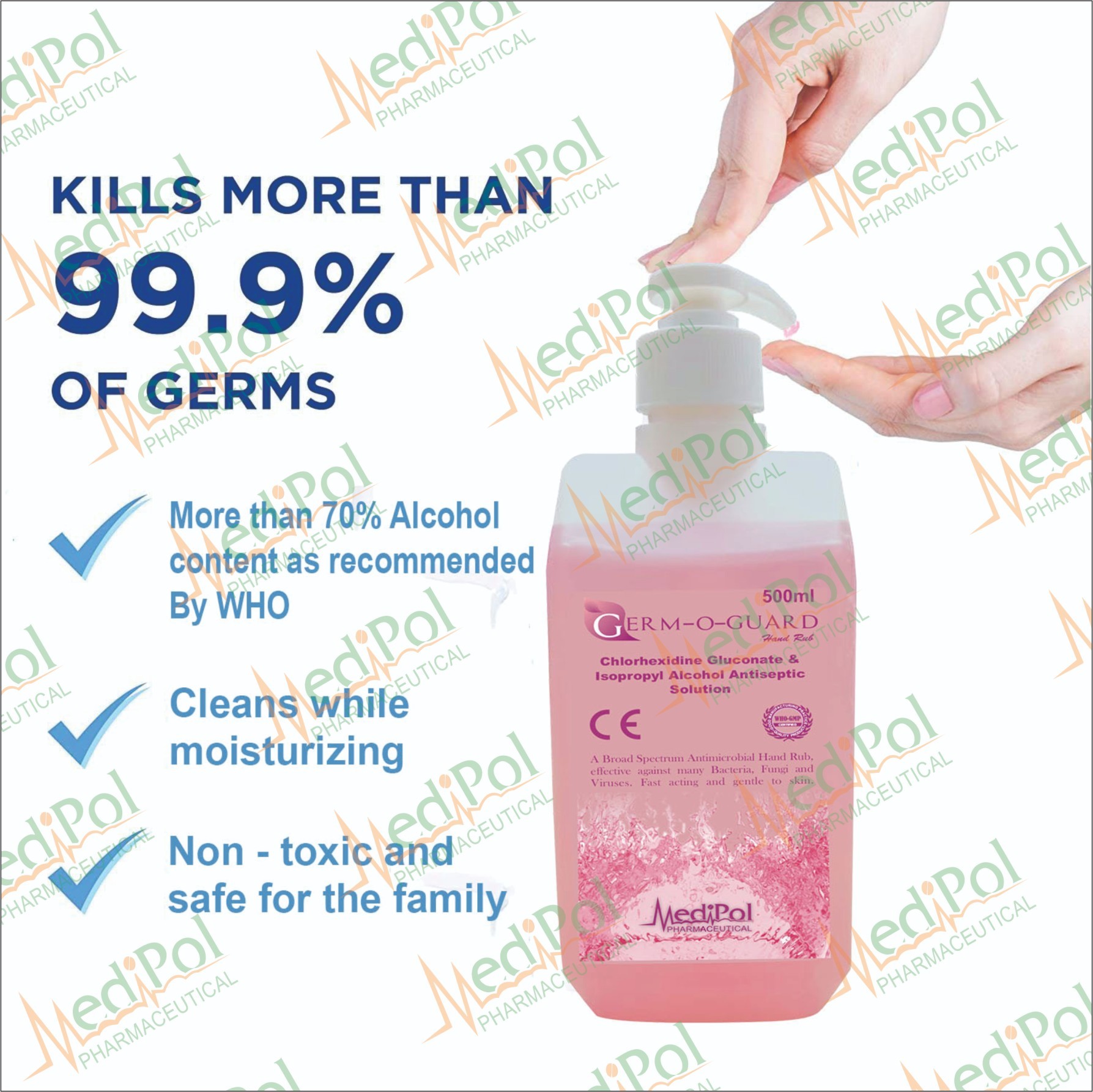 500 ML Germ O Guard Anti Bacterial Liquid Sanitizer Price