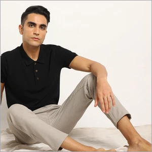 Passion Black Organic Polo Neck T-Shirt