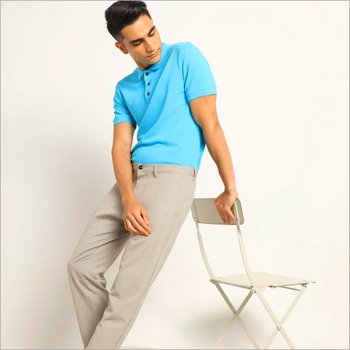 Twilight Turquoise Organic Polo Neck T-Shirt