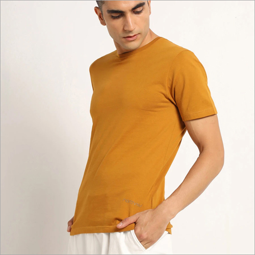 Ludic Mustard Organic Crew Neck T-Shirt